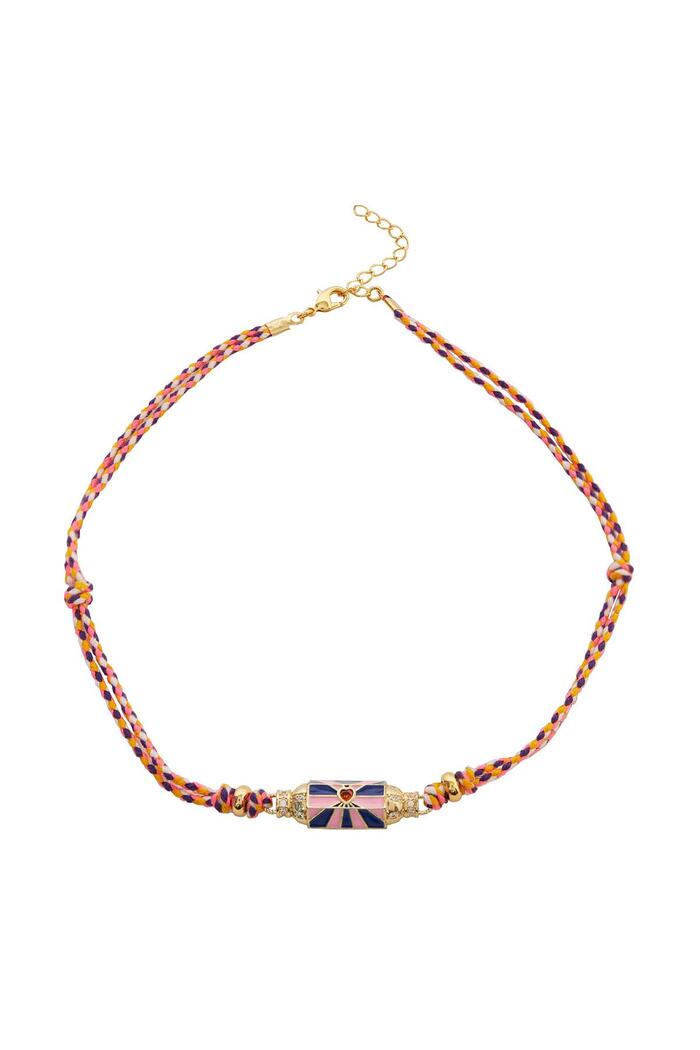 Necklace colorful bead Multi Copper 